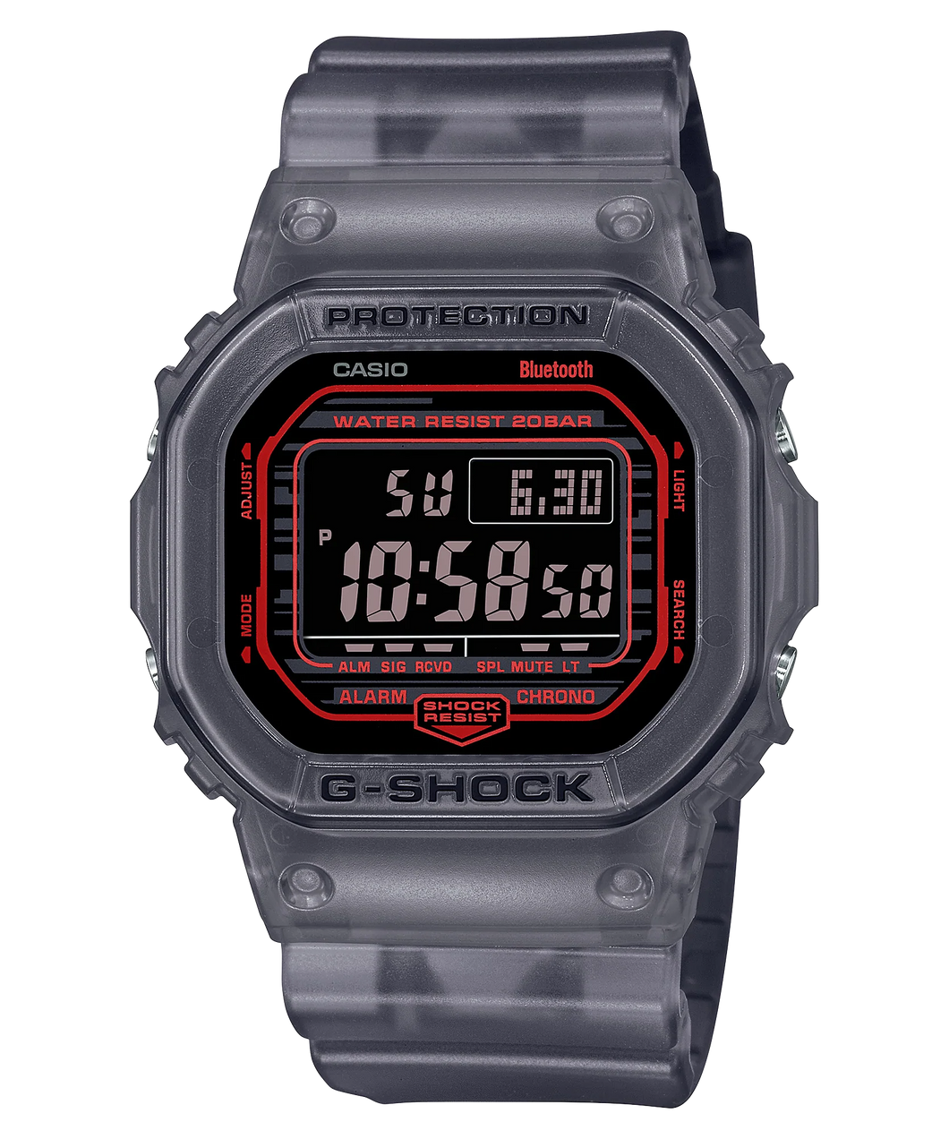 CASIO G-SHOCK Digital Bluetooth Black/Red Transparent DWB5600G-1D