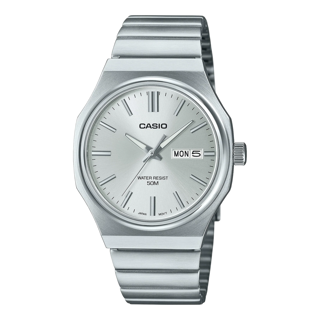 CASIO Vintage Octaganol Case Silver MTPE735D-7A