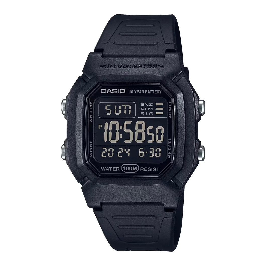 CASIO 10YR Battery Gents Digital Utility Colour LED W800H-1B