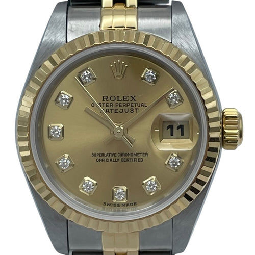 ROLEX Datejust Ladies 79173G Champagne Dial Diamond Ladies Watch