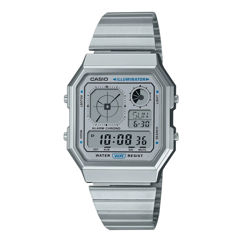 CASIO Digital Stylish Octagon Silver Face SS A130WE-7A