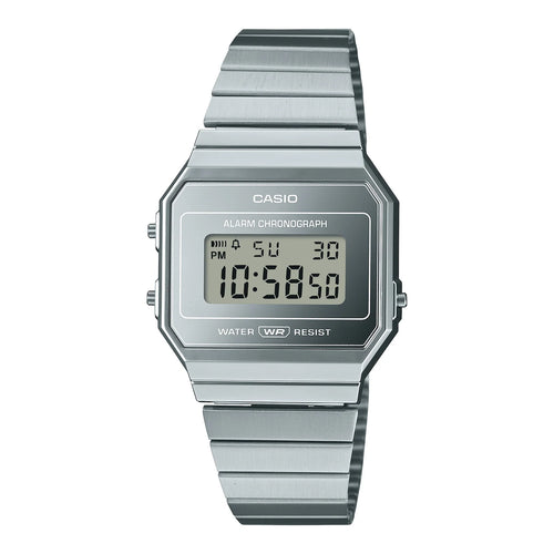 CASIO Digital Vintage Chrome Plated Watch W/R Alarm A700WEV-7A