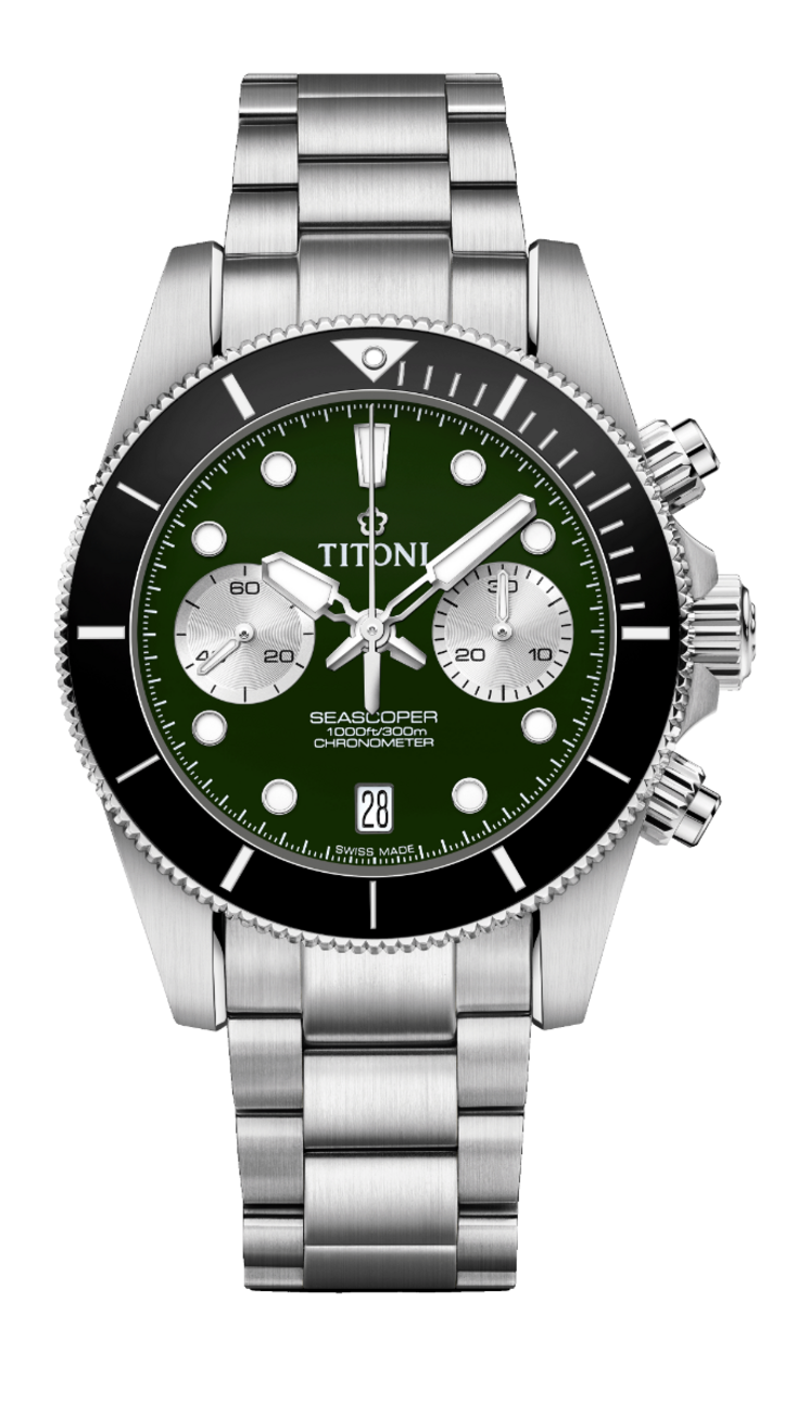 TITONI Seascoper Chronograph Automatic Gents Watch 94300 S-BK-733