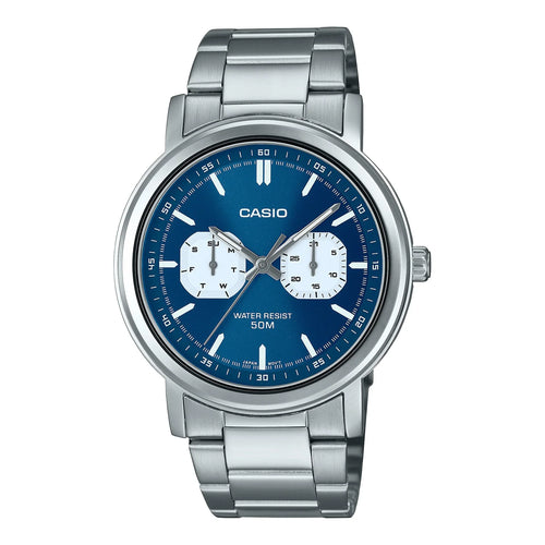 CASIO Analog Day Date Dial WR Blue Dial MTPE335D-2E1