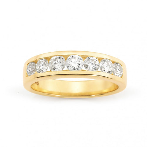 18CT Yellow Gold Channel Set Wedding Ring