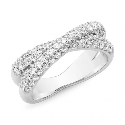 9CT White Gold Diamond Bead Set Diamond Dress Ring