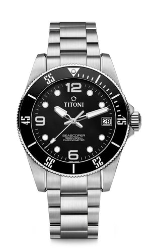 TITONI Seascoper COSC Automatic Diver's 83600 S-BK-256