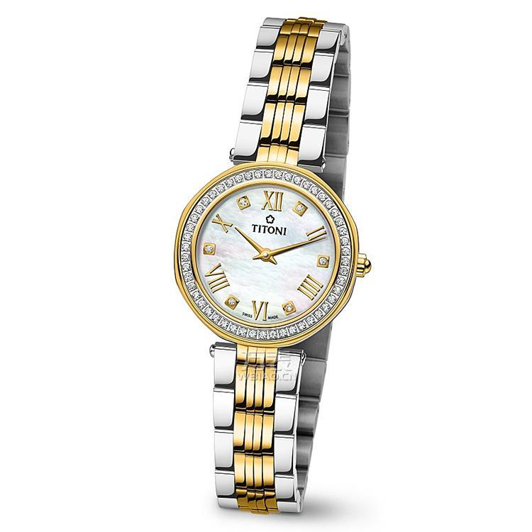 MADEMOISELLE BY TITONI TQ 42938 SY DB 5 Ladies Quartz Watch