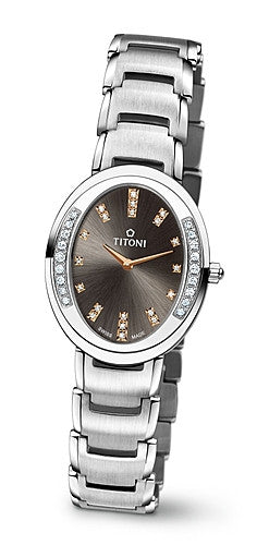 TITONI MADEMOISELLE TQ 42921 S-DB-532R Ladies Quartz Watch
